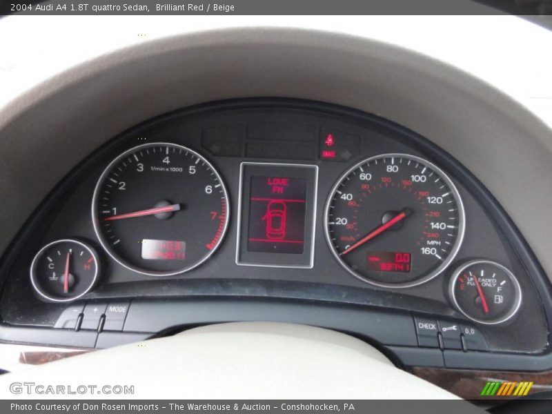 Brilliant Red / Beige 2004 Audi A4 1.8T quattro Sedan