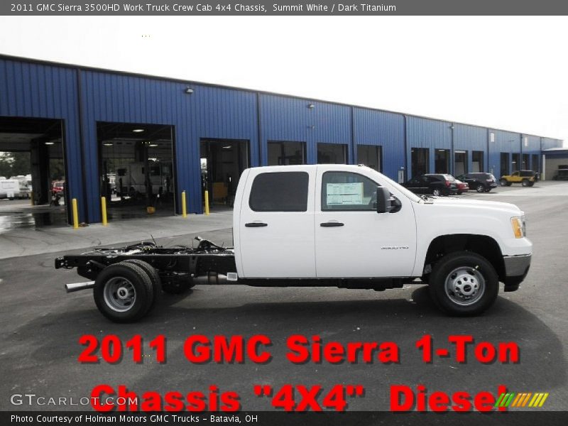 Summit White / Dark Titanium 2011 GMC Sierra 3500HD Work Truck Crew Cab 4x4 Chassis