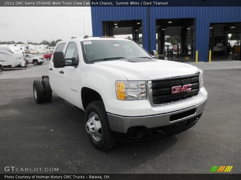 Summit White / Dark Titanium 2011 GMC Sierra 3500HD Work Truck Crew Cab 4x4 Chassis