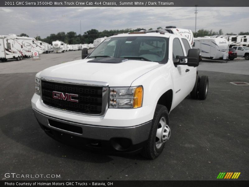 Summit White / Dark Titanium 2011 GMC Sierra 3500HD Work Truck Crew Cab 4x4 Chassis
