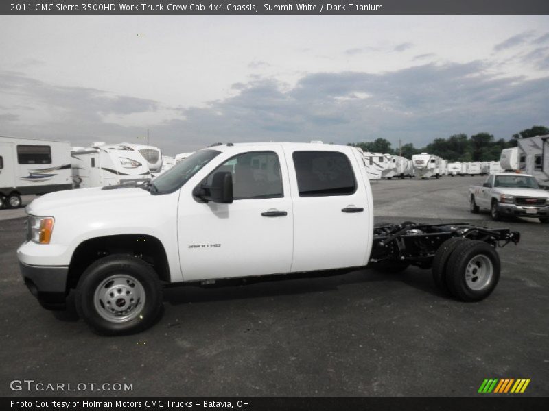  2011 Sierra 3500HD Work Truck Crew Cab 4x4 Chassis Summit White