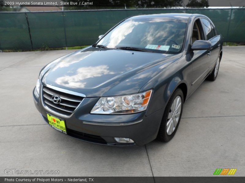 Slate Blue / Camel 2009 Hyundai Sonata Limited