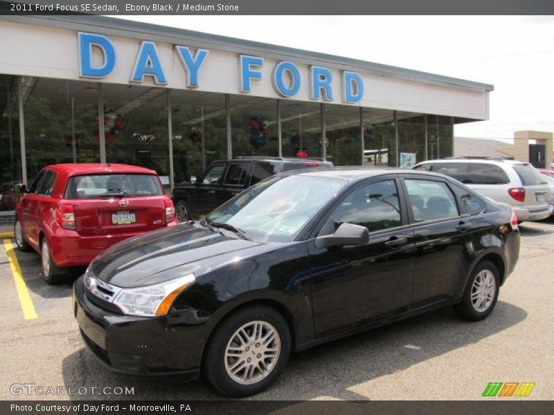 Ebony Black / Medium Stone 2011 Ford Focus SE Sedan