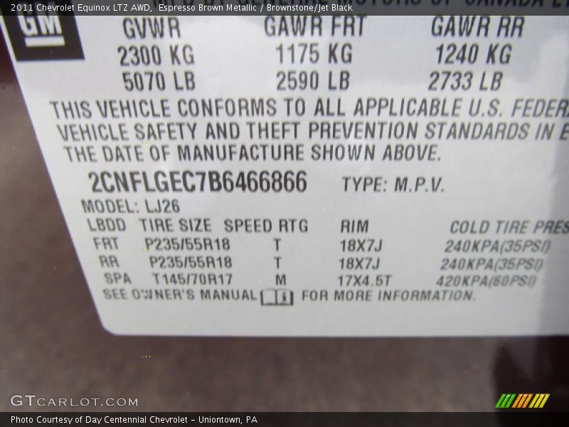 Espresso Brown Metallic / Brownstone/Jet Black 2011 Chevrolet Equinox LTZ AWD