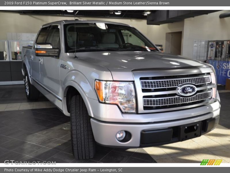 Brilliant Silver Metallic / Medium Stone Leather/Sienna Brown 2009 Ford F150 Platinum SuperCrew