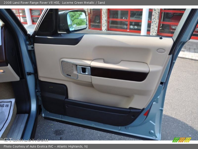 Lucerne Green Metallic / Sand 2008 Land Rover Range Rover V8 HSE