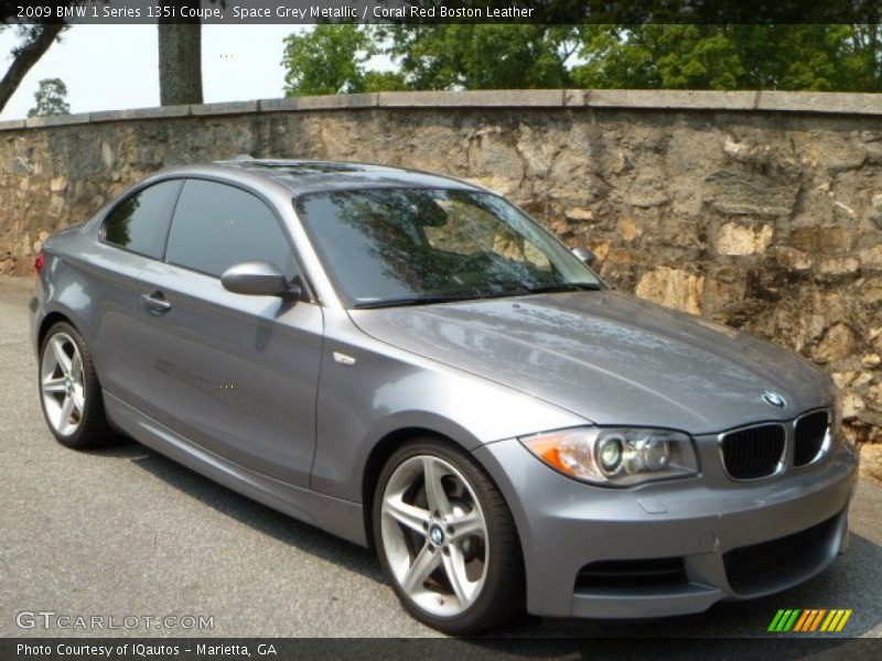 Space Grey Metallic / Coral Red Boston Leather 2009 BMW 1 Series 135i Coupe