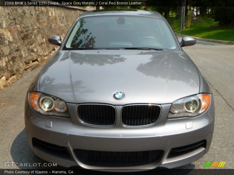 Space Grey Metallic / Coral Red Boston Leather 2009 BMW 1 Series 135i Coupe