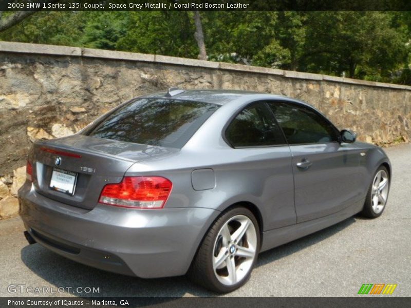 Space Grey Metallic / Coral Red Boston Leather 2009 BMW 1 Series 135i Coupe