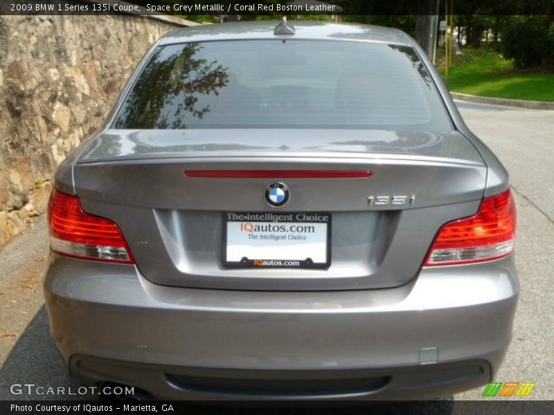 Space Grey Metallic / Coral Red Boston Leather 2009 BMW 1 Series 135i Coupe