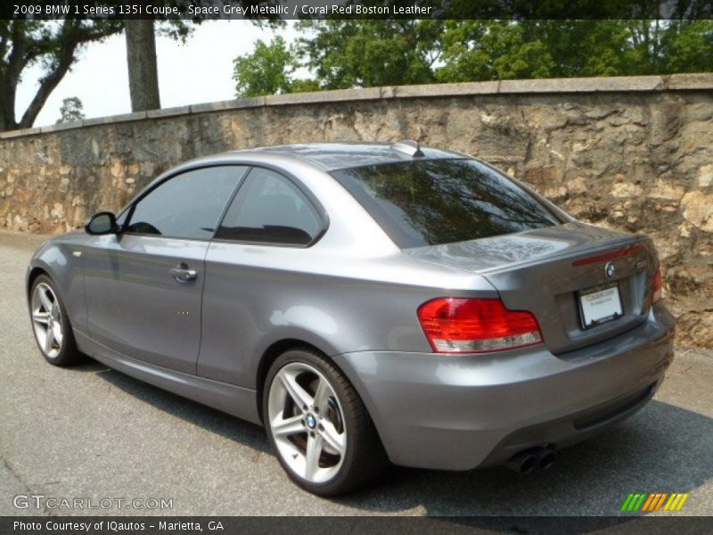 Space Grey Metallic / Coral Red Boston Leather 2009 BMW 1 Series 135i Coupe