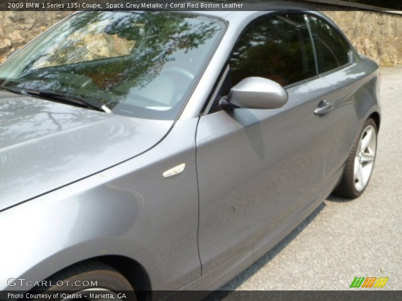 Space Grey Metallic / Coral Red Boston Leather 2009 BMW 1 Series 135i Coupe