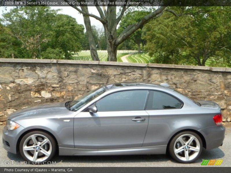 Space Grey Metallic / Coral Red Boston Leather 2009 BMW 1 Series 135i Coupe