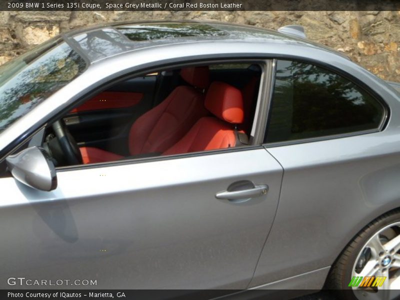 Space Grey Metallic / Coral Red Boston Leather 2009 BMW 1 Series 135i Coupe