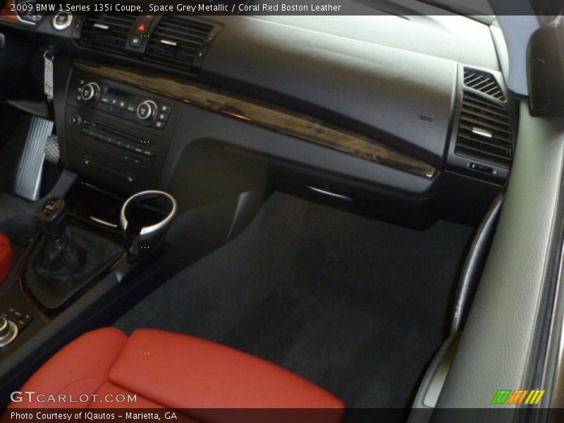 Space Grey Metallic / Coral Red Boston Leather 2009 BMW 1 Series 135i Coupe