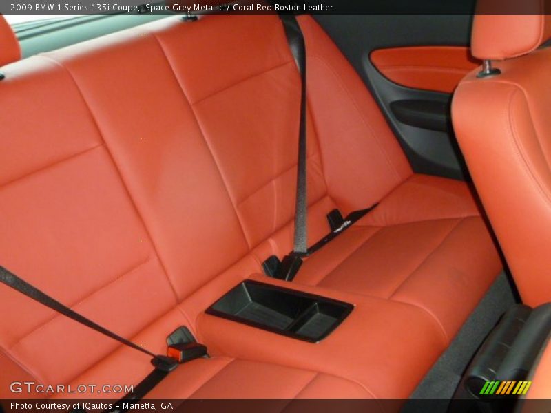 Space Grey Metallic / Coral Red Boston Leather 2009 BMW 1 Series 135i Coupe