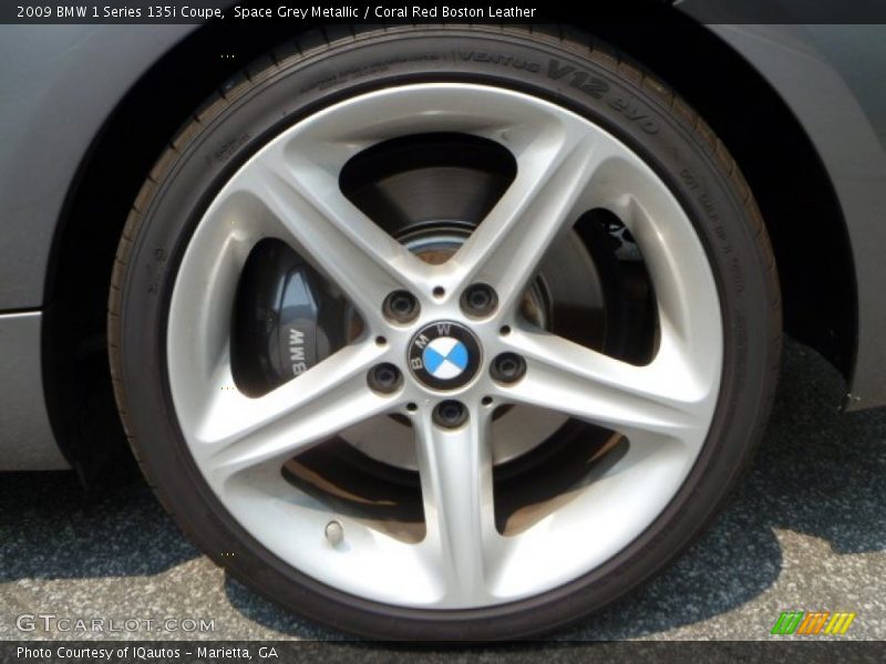 Space Grey Metallic / Coral Red Boston Leather 2009 BMW 1 Series 135i Coupe