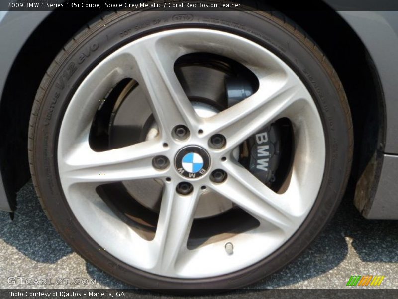 Space Grey Metallic / Coral Red Boston Leather 2009 BMW 1 Series 135i Coupe