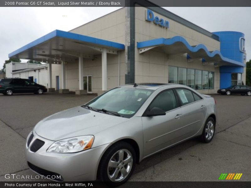 Liquid Silver Metallic / Ebony Black 2008 Pontiac G6 GT Sedan