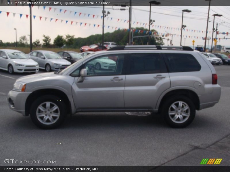 Quick Silver Metallic / Black 2010 Mitsubishi Endeavor LS AWD