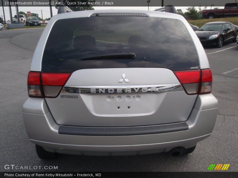 Quick Silver Metallic / Black 2010 Mitsubishi Endeavor LS AWD