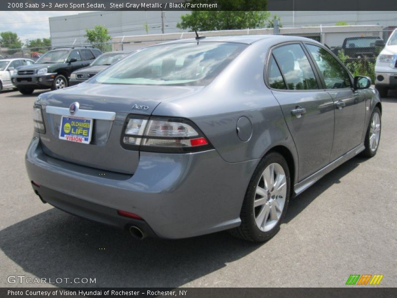 Steel Gray Metallic / Black/Parchment 2008 Saab 9-3 Aero Sport Sedan