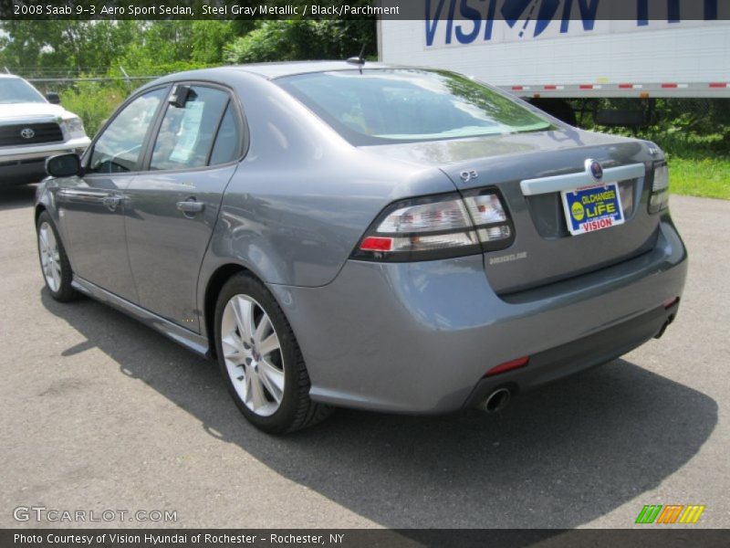 Steel Gray Metallic / Black/Parchment 2008 Saab 9-3 Aero Sport Sedan