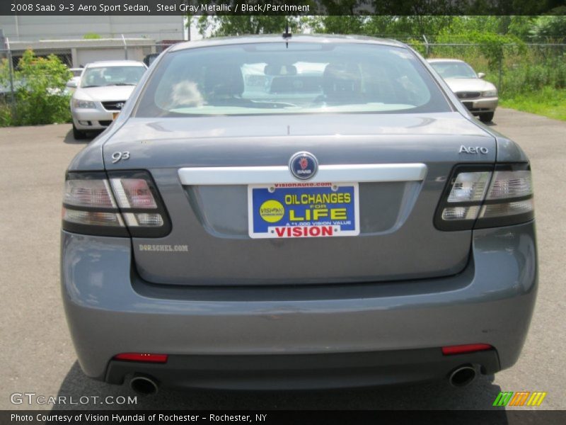 Steel Gray Metallic / Black/Parchment 2008 Saab 9-3 Aero Sport Sedan
