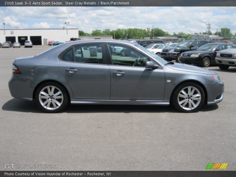 Steel Gray Metallic / Black/Parchment 2008 Saab 9-3 Aero Sport Sedan
