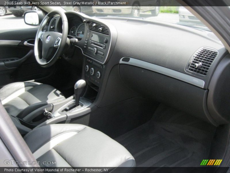 Steel Gray Metallic / Black/Parchment 2008 Saab 9-3 Aero Sport Sedan