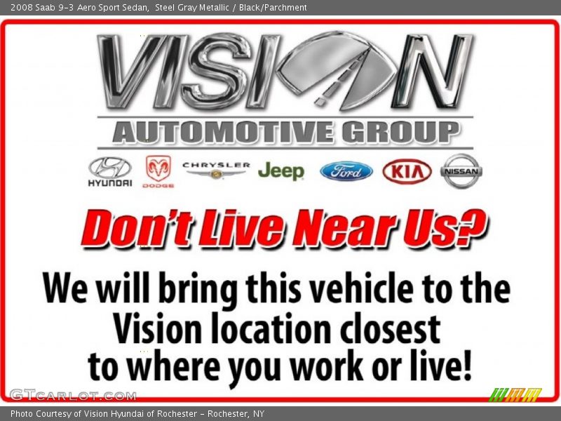 Steel Gray Metallic / Black/Parchment 2008 Saab 9-3 Aero Sport Sedan