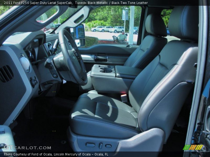  2011 F250 Super Duty Lariat SuperCab Black Two Tone Leather Interior
