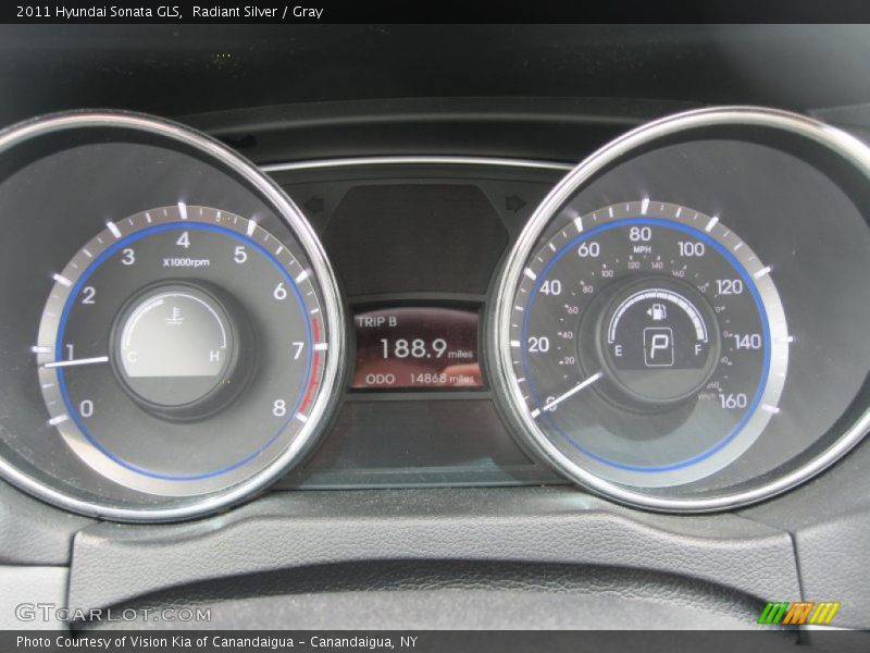 Radiant Silver / Gray 2011 Hyundai Sonata GLS
