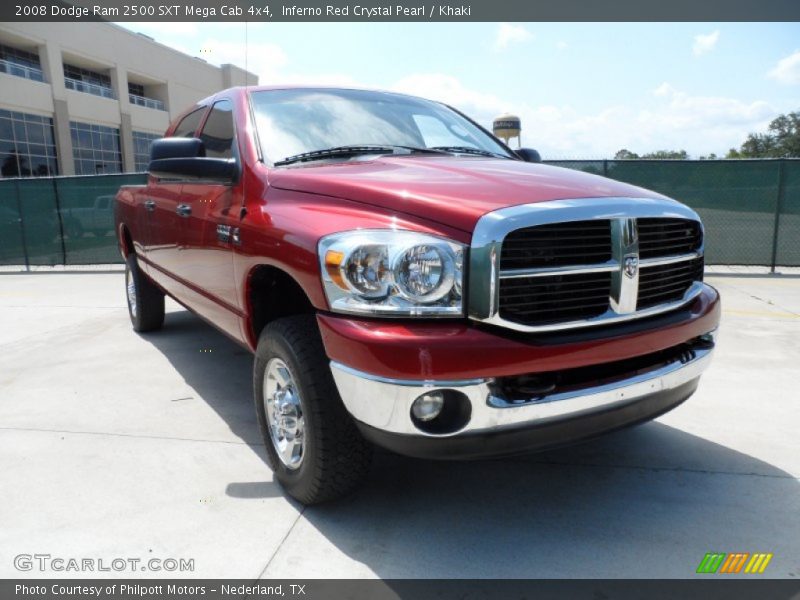 Inferno Red Crystal Pearl / Khaki 2008 Dodge Ram 2500 SXT Mega Cab 4x4