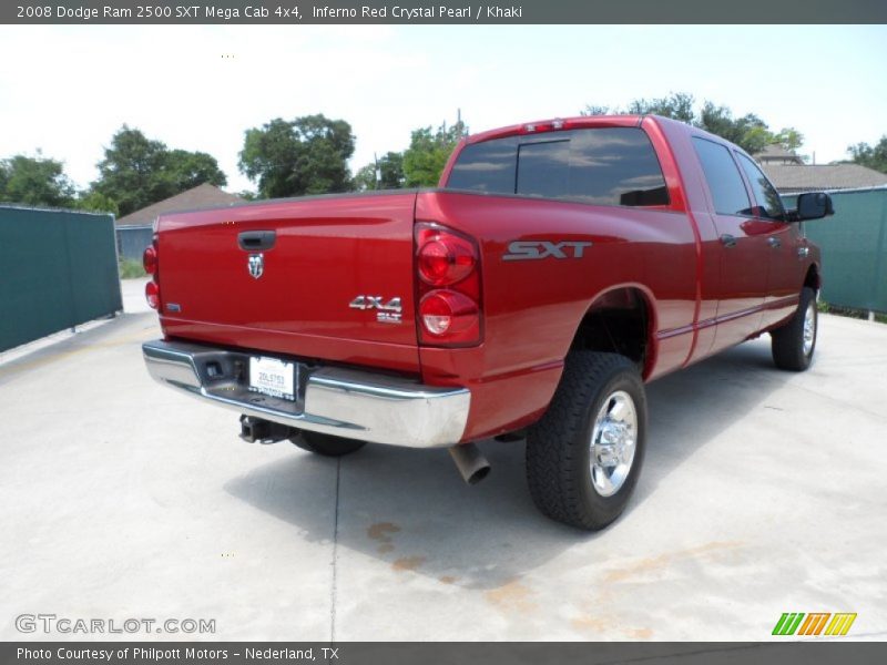 Inferno Red Crystal Pearl / Khaki 2008 Dodge Ram 2500 SXT Mega Cab 4x4