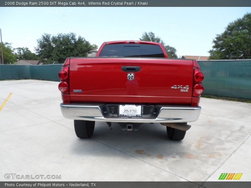 Inferno Red Crystal Pearl / Khaki 2008 Dodge Ram 2500 SXT Mega Cab 4x4