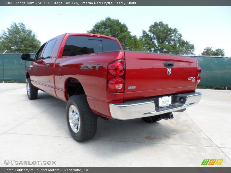 Inferno Red Crystal Pearl / Khaki 2008 Dodge Ram 2500 SXT Mega Cab 4x4