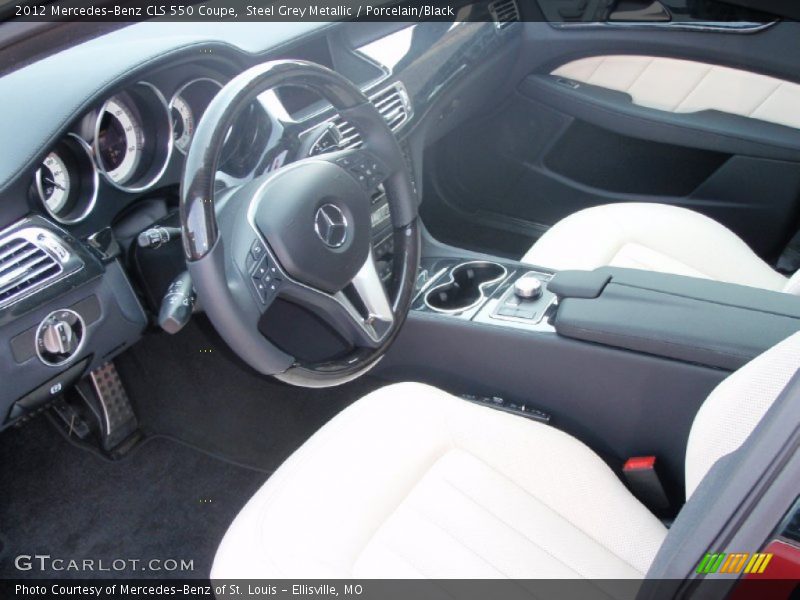 Steel Grey Metallic / Porcelain/Black 2012 Mercedes-Benz CLS 550 Coupe