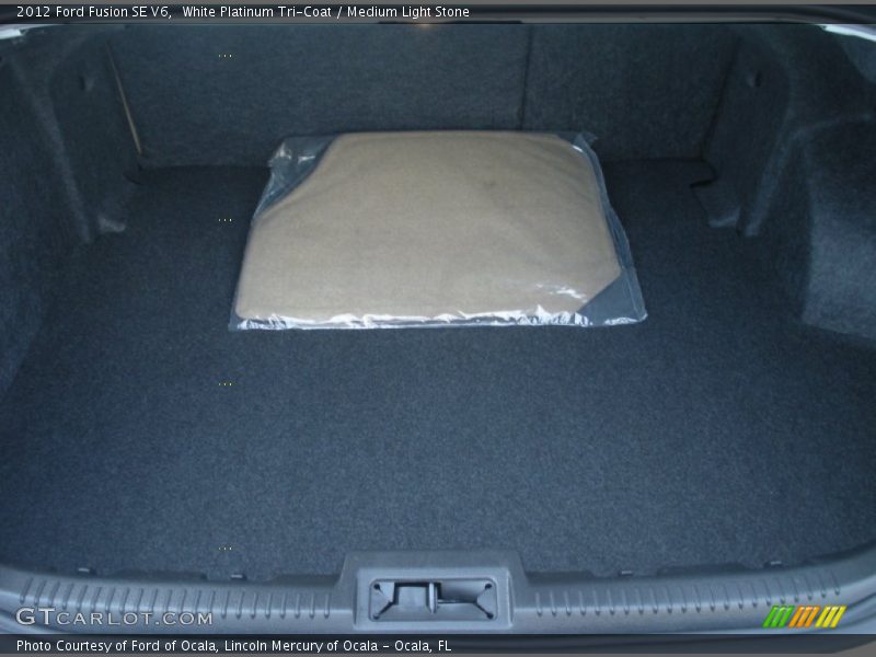 White Platinum Tri-Coat / Medium Light Stone 2012 Ford Fusion SE V6