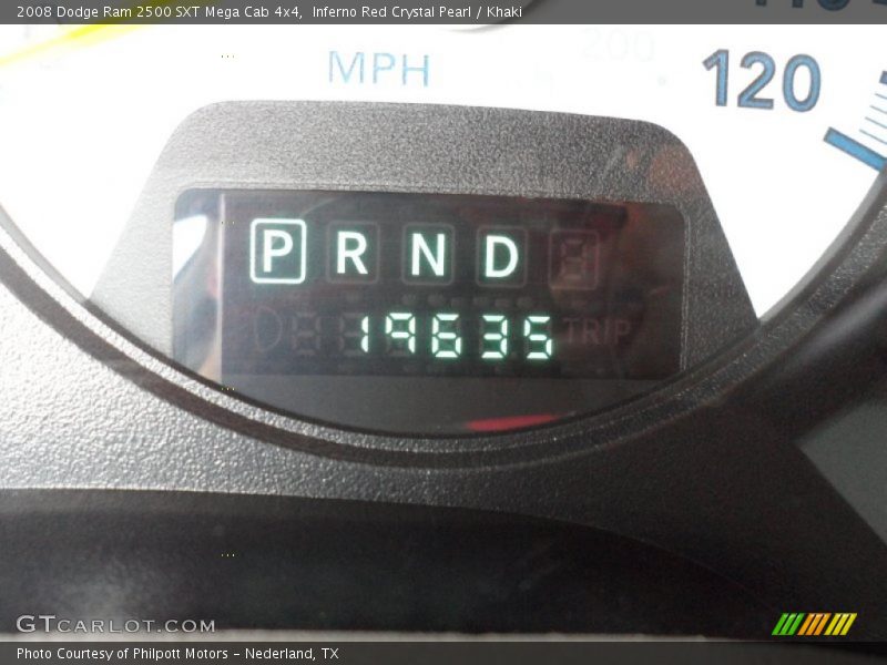 Inferno Red Crystal Pearl / Khaki 2008 Dodge Ram 2500 SXT Mega Cab 4x4