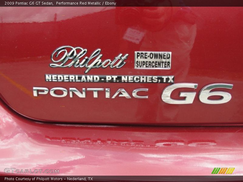 Performance Red Metallic / Ebony 2009 Pontiac G6 GT Sedan