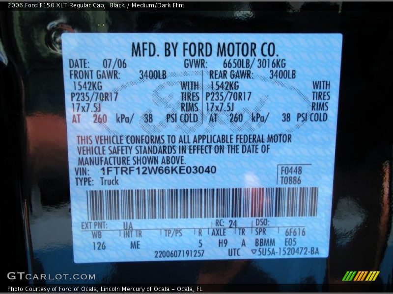 Black / Medium/Dark Flint 2006 Ford F150 XLT Regular Cab