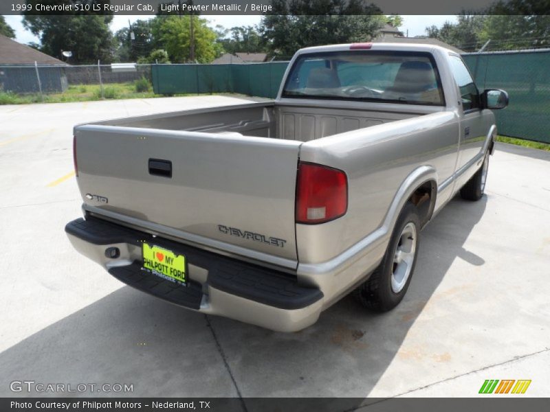 Light Pewter Metallic / Beige 1999 Chevrolet S10 LS Regular Cab