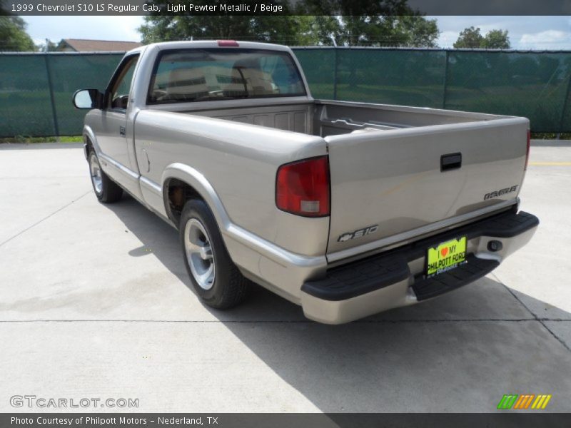 Light Pewter Metallic / Beige 1999 Chevrolet S10 LS Regular Cab
