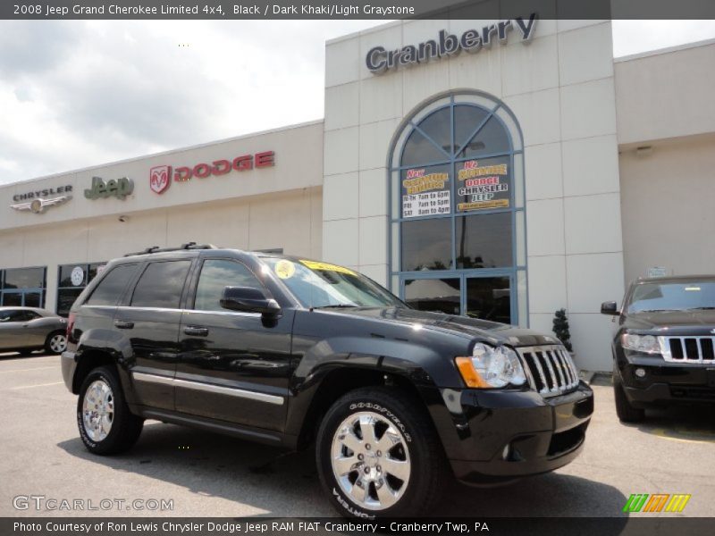 Black / Dark Khaki/Light Graystone 2008 Jeep Grand Cherokee Limited 4x4