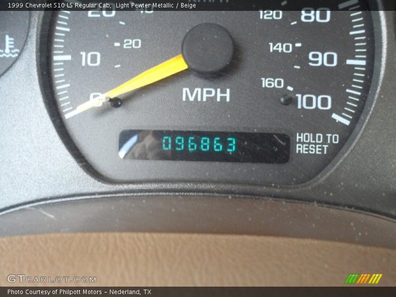 Light Pewter Metallic / Beige 1999 Chevrolet S10 LS Regular Cab