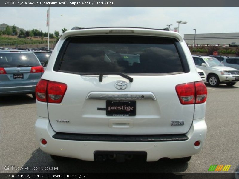 Super White / Sand Beige 2008 Toyota Sequoia Platinum 4WD