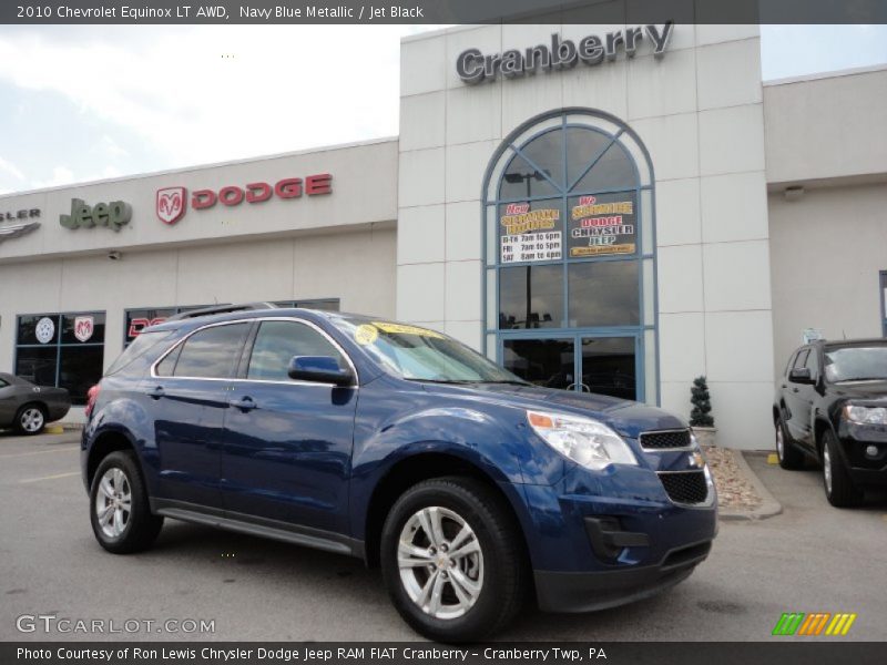 Navy Blue Metallic / Jet Black 2010 Chevrolet Equinox LT AWD