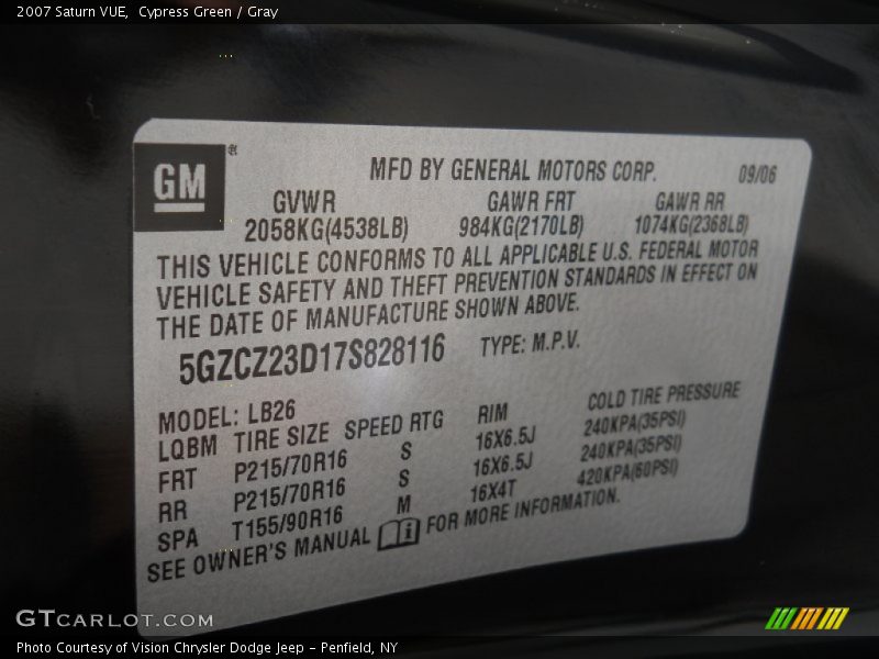 Cypress Green / Gray 2007 Saturn VUE