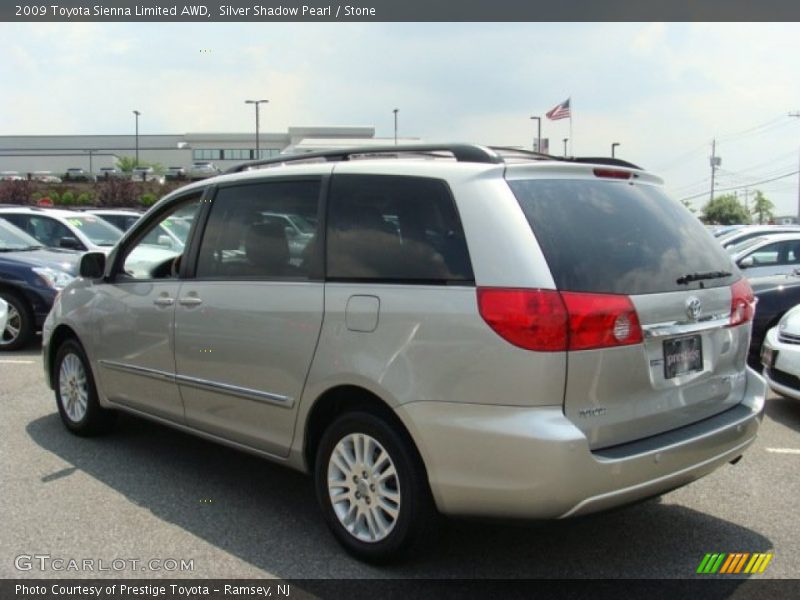 Silver Shadow Pearl / Stone 2009 Toyota Sienna Limited AWD